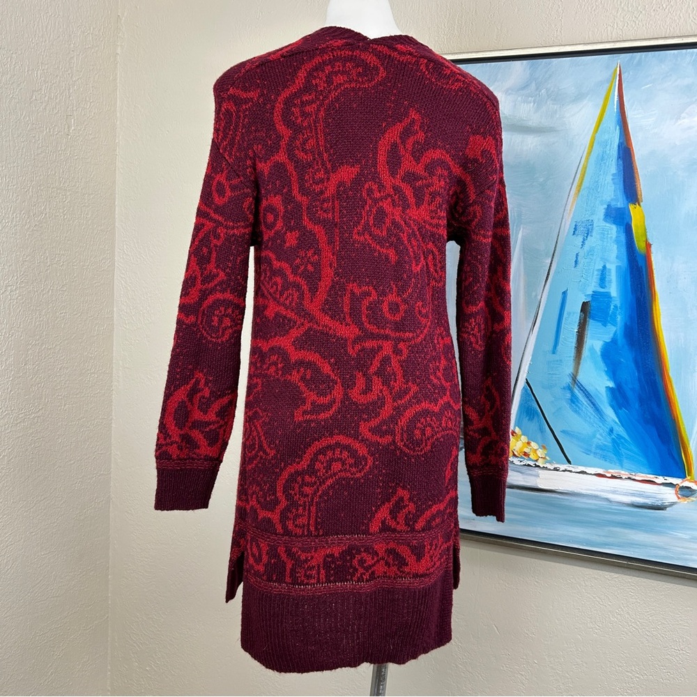 Knox Rose Cardigan Sweater Red Jacquard size small NWT - Picture 5 of 9
